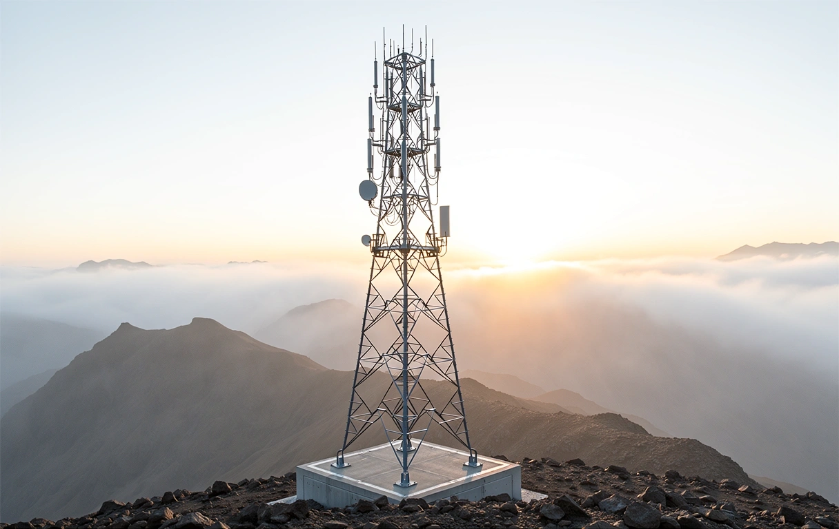 Torre de comunicaciones tecnológica en los Andes